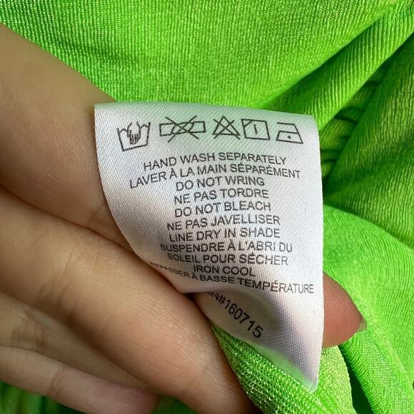 SEROYA Lime Green Daytona Mini Dress Size S - Picture 7 of 7